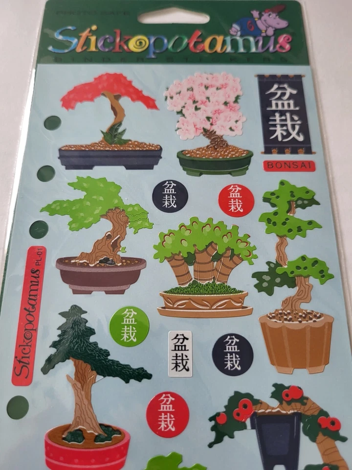 Hoja adhesiva japonesa BONSAI árbol stickopotamus tema Japón decoración asiática Foto 3 de 4