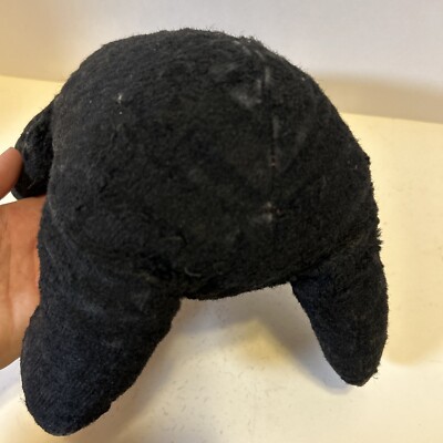 VINTAGE RUBBER FACE PLUSH BLACK CAT RARE BEAR POUTING
