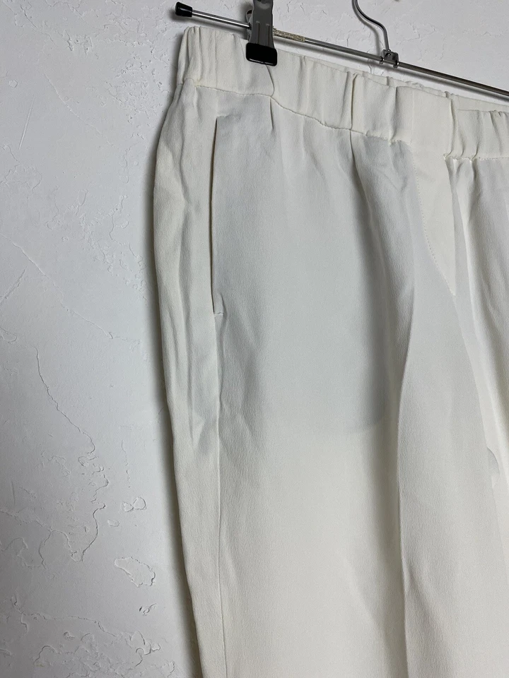 Brunello Cucinelli Pantalón Seda Capri US 8 Blanco Foto 4 de 4
