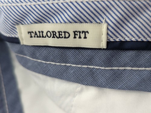Jos A Bank 1905 Shorts Mens 40 Seersucker Blue White Stripe Cotton Casual Resort - Picture 6 of 6