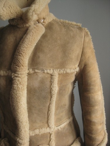 CHAQUETA ABRIGO VINTAGE PIEL DE OVEJA PIEL DE OVEJA 4 6 8 penny lane boho shabby chic niñas - Imagen 16 de 24