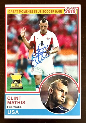 USA MEN'S NATIONAL TEAM  STAR CLINT MATHIS SIGNED SOCCER PHOTO LA GALAXY