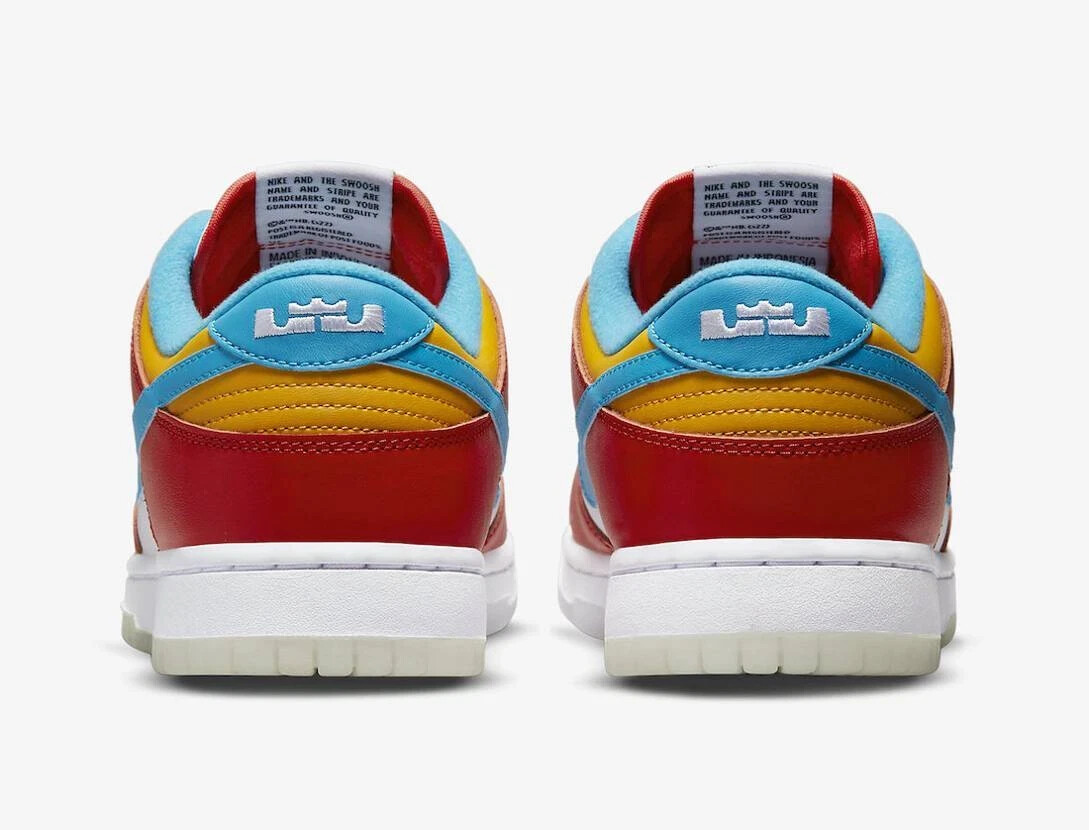 Size 10 - Nike Dunk Low x LeBron James x Fruity Pebbles Red