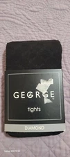 George Diamond Pattern Tights Black Soot Size 3 New with original tag