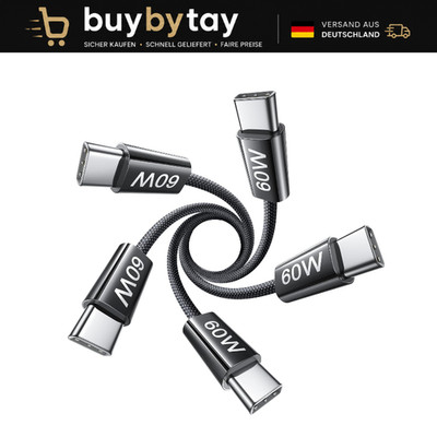 USB C Kabel 60W Schnellladekabel Typ C auf C 5er-Pack 3,3FT für Handy Tablet