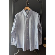 Brooks Brothers Regent Non Iron Button Down Shirt Blue Gingham Men Sz 17 4-5