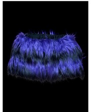Purple Black Skirt FUR Fluffy Women Halloween Club Mini Girl Women Costume Party