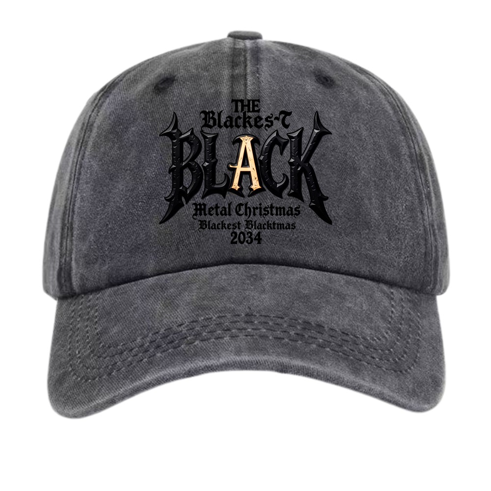 The Blackest Black Metal Christmas 2034 Vintage Washed Unisex Adjustable Dad Hat