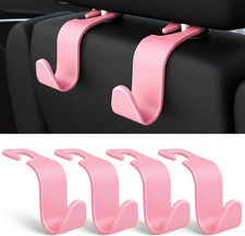 4-Pack Car Headrest Hooks Holds 55Lbs Seat Storage Organizer for Bags Durable