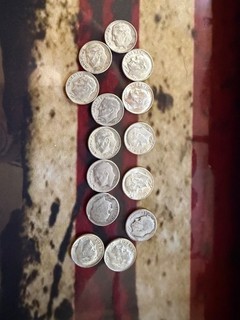 ( 14) .900 Silver Roosevelt Dimes assorted dates 90% Silver