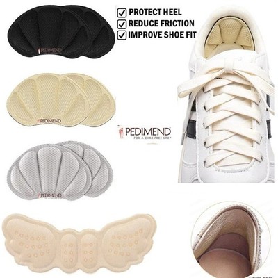 PEDIMEND  2X Premium Fersengriffe Pads Liner Polster Einlagen für Schuhe zu groß UK