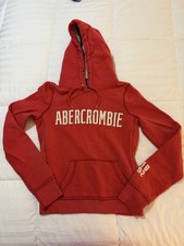Women  s Red Abercrombie  Fitch Hooded Sweatshirt Size M