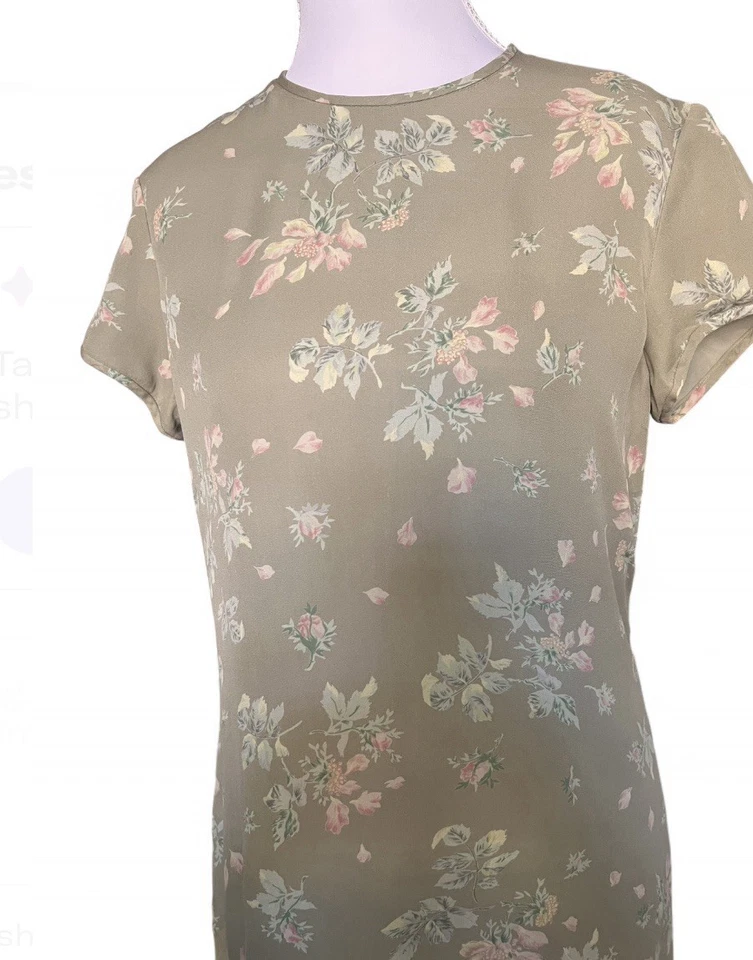 Vintage 90s Lauren Ralph Lauren Womens 8 Silk Floral Gown Dress Cottagecore - Image 2 of 4