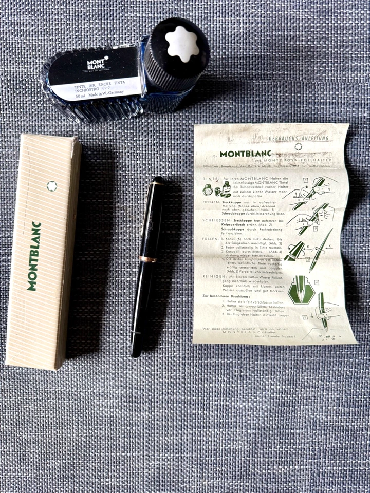 Pluma Estilográfica Montblanc Monte Rosa 042 OM De Colección Rara Años 50 Relleno de Pistón con Tinta Foto 3 de 4