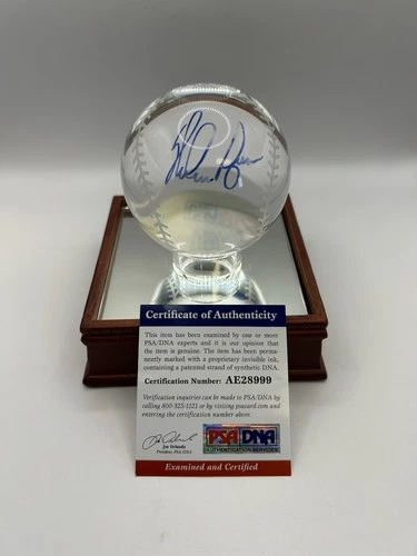 Nolan Ryan Autograph Crystal Baseball with High Quality Display Case PSA/DNA COA