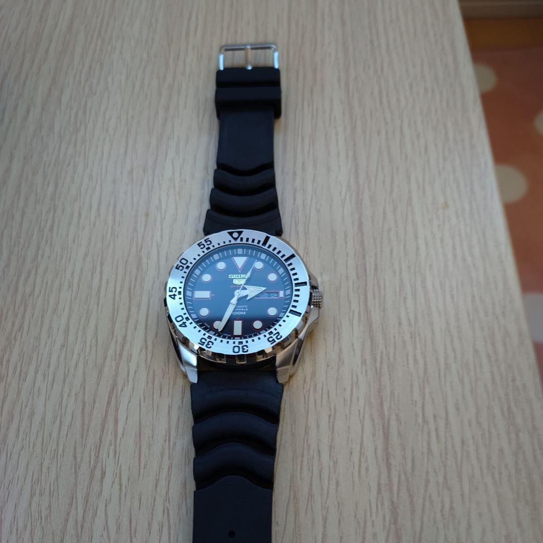 Seiko Sports Automatic SRP601J1 Silver Rubber Band 44mm Watch - Main Image