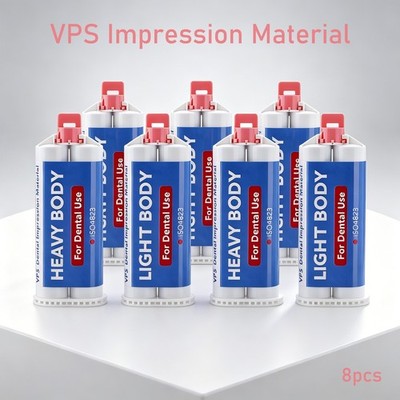 8x Dental VPS Reg Set Impression Material cartridge 50ML heavy&light body Fast A
