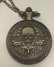 2nd Amendment Skull  Revolvers Men's Pocket Watch