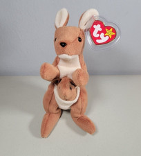 Ty Beanie Baby   Pouch the Kangaroo   1996   PVC Pellets   Retired   8" Plush