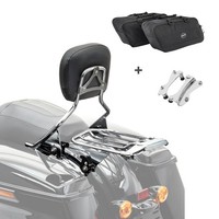 Sissybar Set + Innentaschen AW FüR Harley Street Glide Special 15-19 Chrom