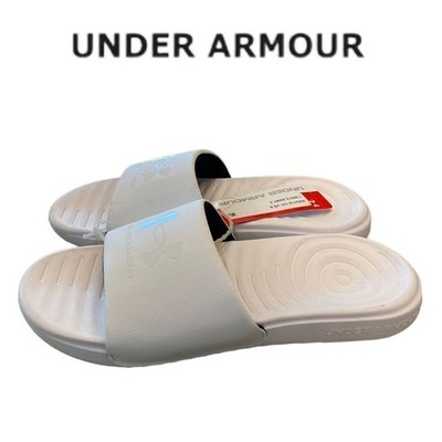 NEW Under Armour UA Ansa Fixed White Slide Sandals 8