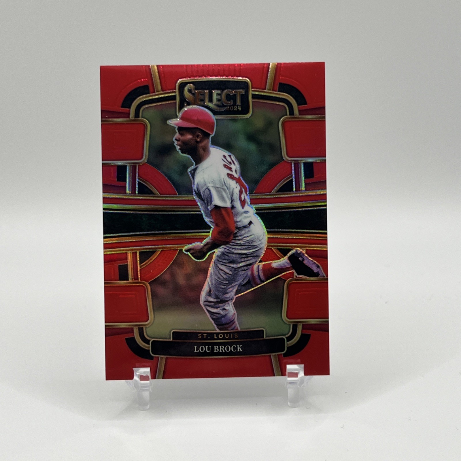 2024 Panini Select Red Prizm #85 Lou Brock /149 St. Louis Cardinals COLOR MATCH