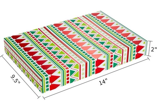 Christmas Gift Boxes with Lids, 12 Pack Patterned Shirt Clothes Boxes 14” - Picture 3 of 4