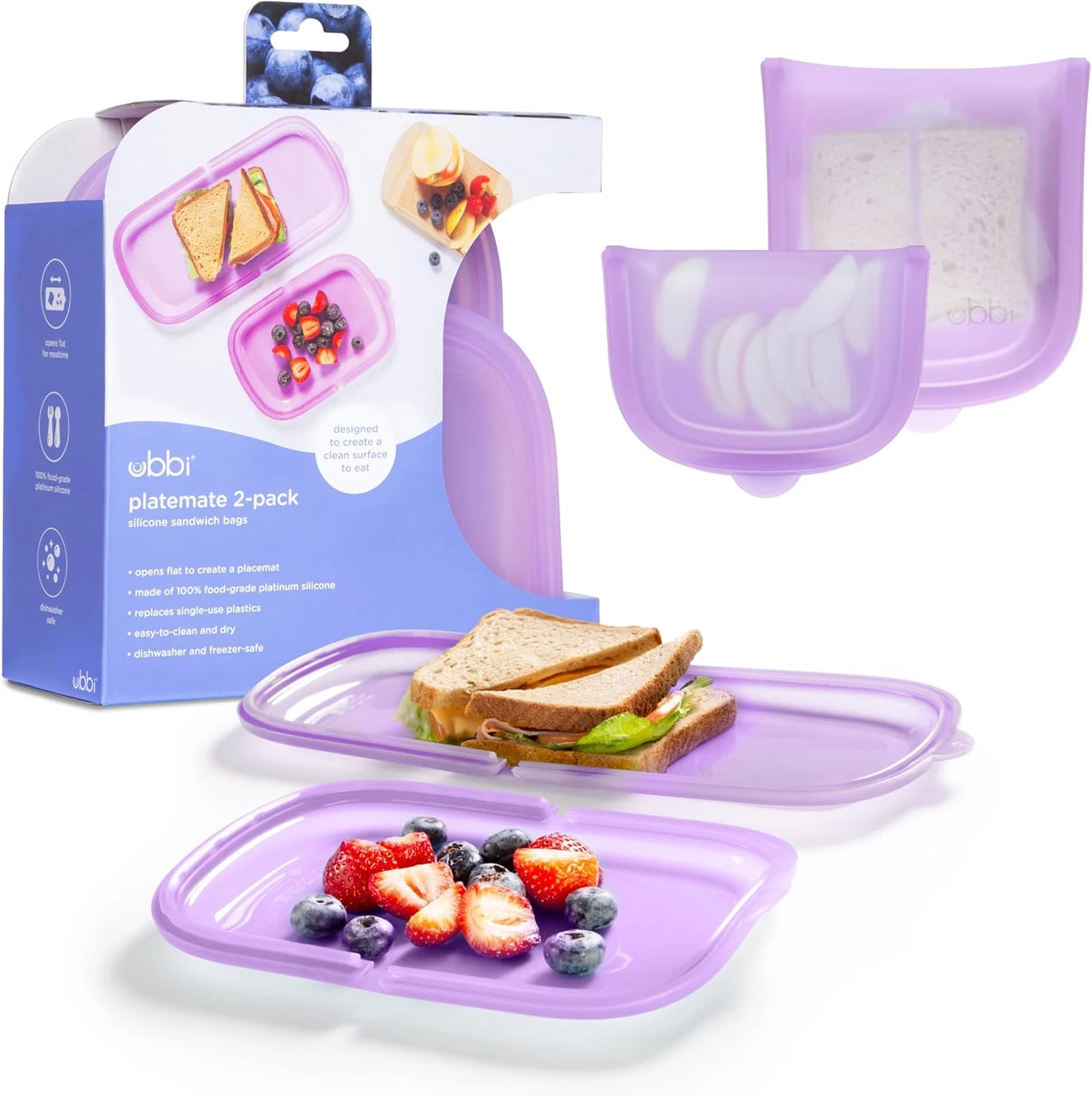 Platemate Reusable Silicone Storage Bag, Opens Flat as Placemat, Dishwasher and
Opens in a new windo