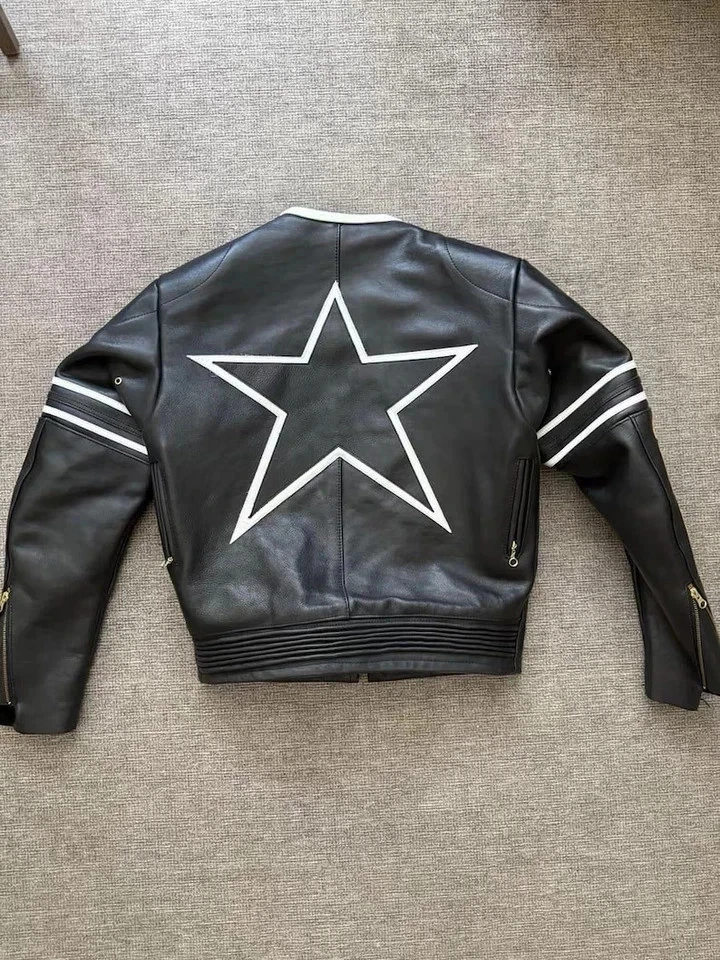 Vanson Leathers Racing Motorcycle Jacket Black Cowhide Biker Jacket with Patches - Image 2 of 4