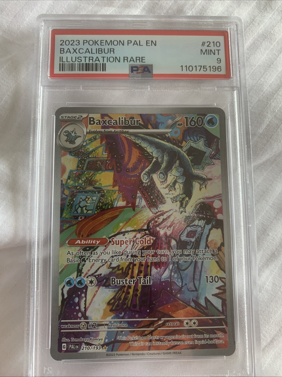 Pokémon TCG Baxcalibur Illustration Rare Card 210/193 Paldea Evolved Psa Mint 9