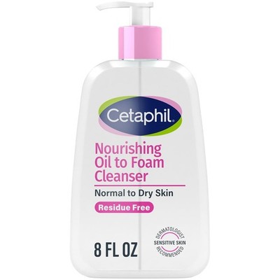 Nourishing Oil to Foam Facial Cleanser for Normal to Dry Skin, up to 24 Hour Hyd