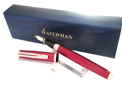 Rare Waterman Exception Slim Fountain Pen 18K Gold New Stock GIL11