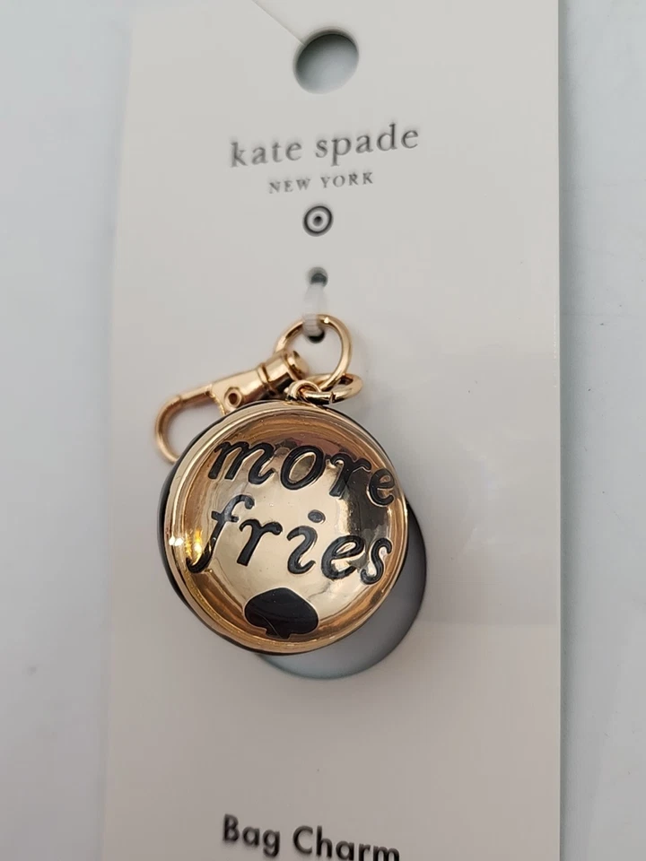 Kate Spade New York Target 8 bolas más papas fritas bolso encanto llavero dorado/negro nuevo con etiquetas Foto 3 de 3