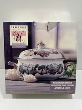 Tabletops Unlimited Kensington Garden Vitroceramic Pot 3 Quart Pot with Lid NEW