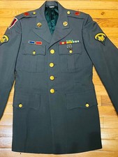 Vintage US Army Class A Dress Green Uniform Jacket 37 Large 8405-01-105-6085