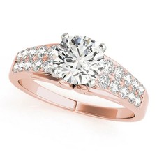 Lab-Created 1.80 Ct Round Cut VVS1 Diamond Wedding Ring 14K Rose Gold Finish