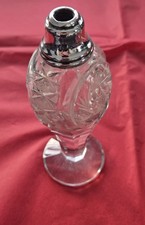 Cut Glass Posy Vase Muffineer Shaker Solid Sterling Silver Lid D.Lawrence 13cm