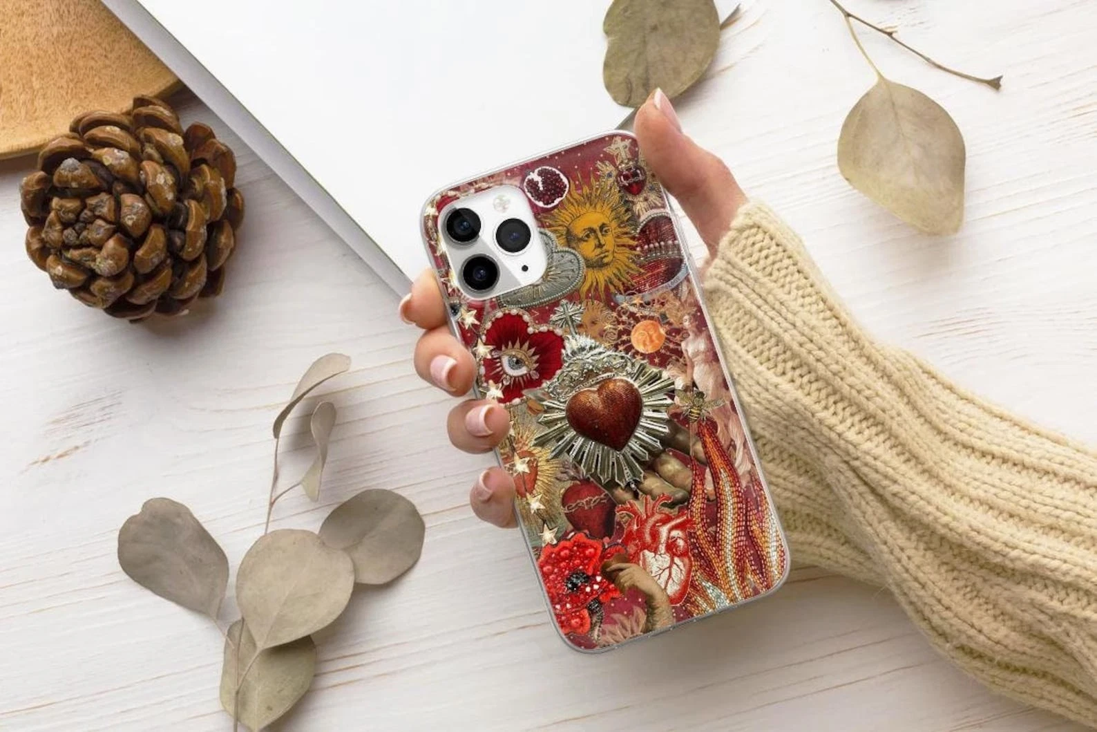 Sacred Heart Vintage Catholic iPhone Case, Religious Art Tough Cover