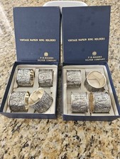 Vintage F B Rogers Silverplate Napkin Ring Holders Set of 8