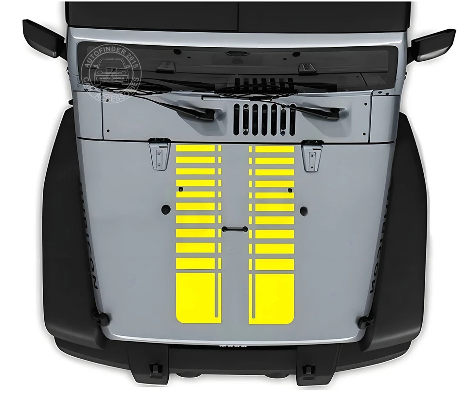 Calcomanías gráficas a rayas para capó de coche para Jeep Wrangler capó carreras deportivo Foto 4 de 4