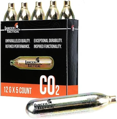 #ad #ad Lancer Tactical 5 Pack 12g CO2 Cartridges for Air Guns BB Guns Airsoft Pistols $17.97