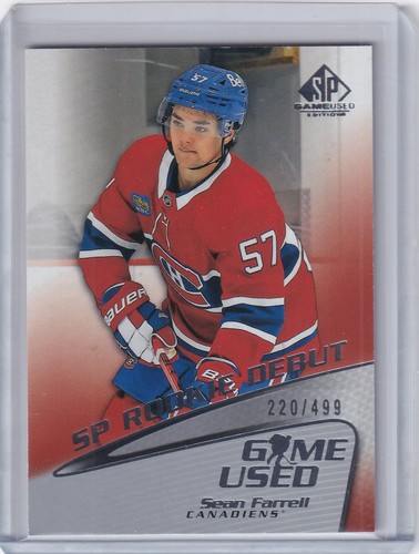2023-24 Upper Deck SP Game Used Canadiens Sean Farrell Rookie Debut /499 #R-17