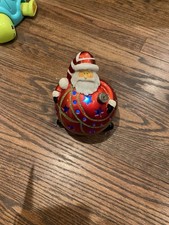 Home Reflections Ceramic Luminary Santa Ornament w/ Colorful Lights or Candle