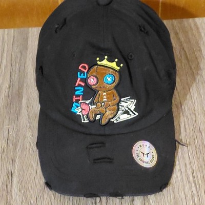 MUKA HEADWEAR Minted Distressed Black Baseball Adjustable  Dad Cap Hat 
