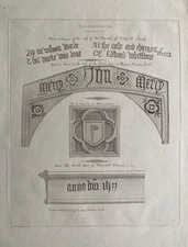 1836 Antique Print; Church Details: Tilsworth, Husborne, Cranfield, Dunstable