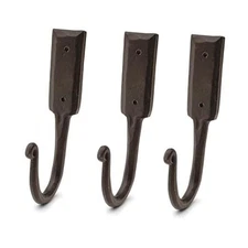 King County Tools Coat Hooks Heavy Duty - Large 6.5” Hand Forged Rustic 3-Pack