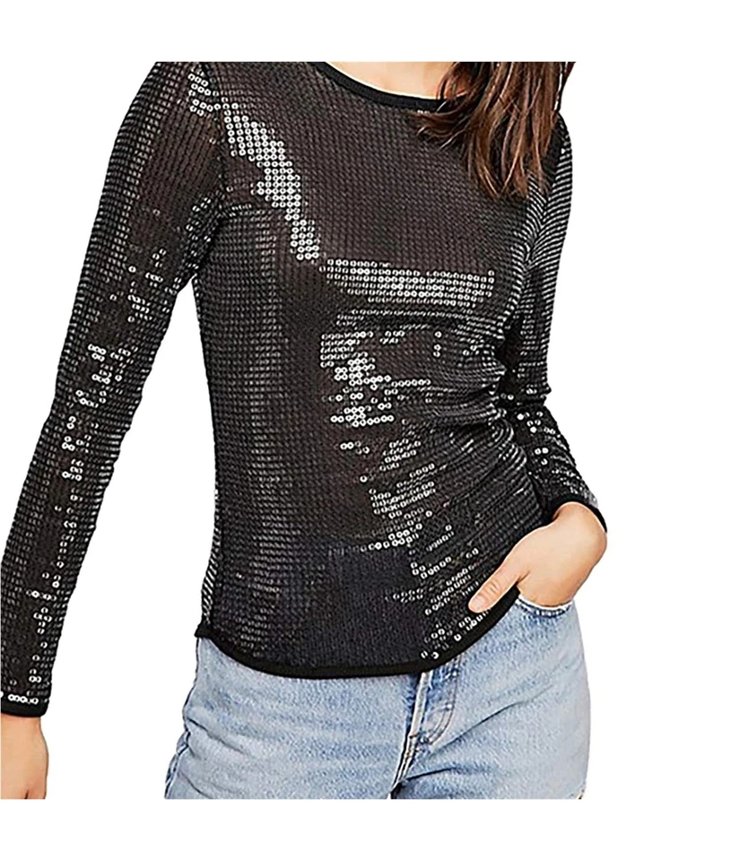 Blusa Pullover Free People Mujer Ojos Diamante, Negra, XS
