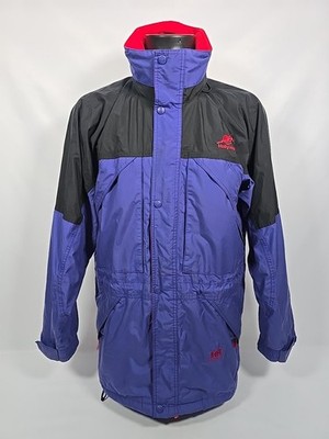 HELLY HANSEN Vintage Full Zip Longline lila und schwarz Kapuze Skijacke Medium