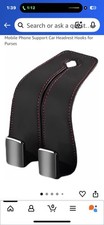 Car Seat Back Storage Hook, Leather Car Seat Headrest Double Hook Holder