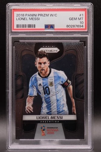 Panini 2018 Prizm World Cup Lionel Messi #1 PSA 10 Argentina Soccer Card